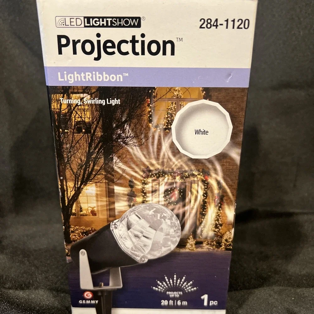 New- GEMMY LED LIGHT SHOW Light‎ Ribbon  SWIRLING MOTION PROJECTS 20 FT